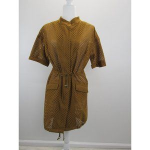 MARCIANO EYELET ZIP UP TUNIC COVER UP